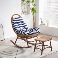 Ensemble de chaises à bascule en rotin brun, sièges relaxants pour salon, chaise de loisirs d'extérieur