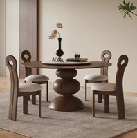 Table à manger en marbre moderne, convertible, extensible, élégante et minimaliste, avec base en bois, pour salle à manger d'hôtel, intérieur