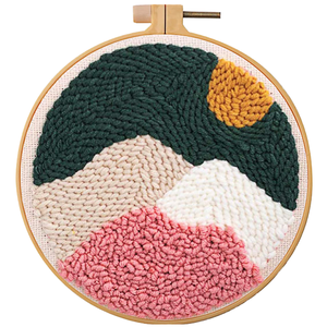 Kit de démarrage d'aiguilles à poinçonner personnalisées DIY <span class=keywords><strong>Broderie</strong></span> de paysage pour débutants avec cerceau - Product Image 2