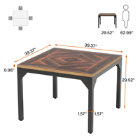 Table à manger carrée multifonctionnelle en bois massif brun de style industriel moderne pour 4 personnes, meubles de salle à manger