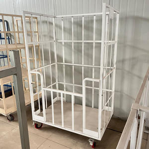 कस्टम 4 पहिया ढहने वाला गोदाम भारी शुल्क 500 किलोग्राम प्लेटफॉर्म स्टील लॉजिस्टिक्स रोल कार्ट पिंजरे ट्रॉली - Product Image 3