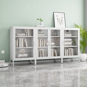 Fabricante directo de fábrica Gabinete de comedor de almacenamiento de platos de acero de 2 puertas Estantes ajustables Aparador para sala de estar - Product Image 3