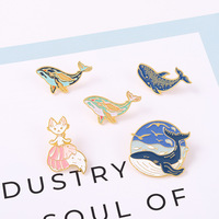 Épinglette personnalisable en émail souple ou dur, motif artistique d'organisme marin, créez votre propre badge métallique scintillant avec animal de dessin animé, épinglette sirène