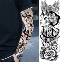 Grand autocollant de tatouage temporaire pour homme et adulte, pas cher