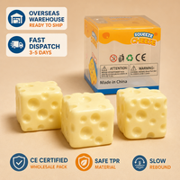 Jouet sensoriel souple en forme de fromage Vaseline, poreux, anti-stress, prêt à être expédié depuis l'entrepôt étranger