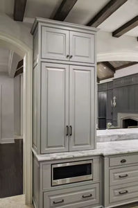 Mobili da <span class=keywords><strong>Cucina</strong></span> Personalizzati in Legno Massello Vermont, Stile Shaker <span class=keywords><strong>Grigio</strong></span>, Dimensioni Personalizzabili, Piano di Lavoro in <span class=keywords><strong>Marmo</strong></span> per <span class=keywords><strong>Cucina</strong></span> Moderna - Product Image 6