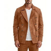 Manteau Peacoat en daim à double boutonnage pour homme, couleur unie, veste décontractée pour homme, Sehe Fashion