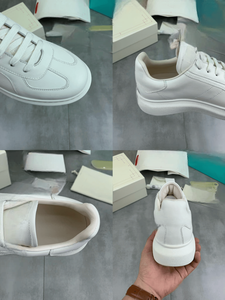 Alexander Fashionable and trendy white glossy cowhide upper Mc minimalist style thick sole height increasing sports shoes Queen - Product Image 6