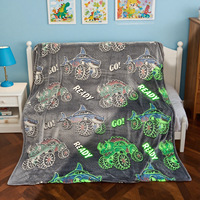 FF6248 Couverture Lumineuse à Motif Citrouille et Fantôme d'Halloween, en Flanelle Douce, pour Chambre et Canapé, Brille dans le Noir