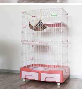 Cage d'élevage pour chats, en fil métallique, avec roulettes, haute qualité - Product Image 2