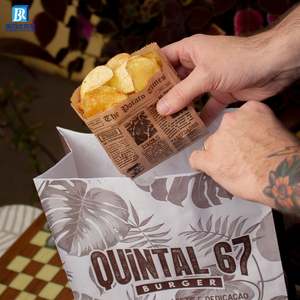 Eco-Friendly <b>Custom</b> Printed PE Coated <b>Wax</b> Bread Paper Bag Oil Proof Kraft Paper for Chips Pizza Milk - Product Image 1