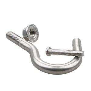 Tornillo de diente de máquina de ojo de oveja de boca cerrada, gancho de signo de interrogación abierto con perno de anillo circular, tornillo de anillo colgante - Product Image 2