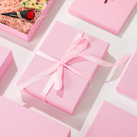 Boîte personnalisée Boîte cadeau en papier kraft écologique Emballage de mariage de qualité supérieure Boîtes roses avec ruban