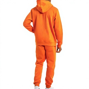 Mens Orange Limited Edition Fleece Hoodie & Pants Tracksuit Drawstring Closure Full Sleeve Streetwear Cotton <b>Set</b> Side Pockets - Product Image 2