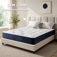 Matelas en mousse haute résilience multi-couches double taille, housse en tissu amovible, moderne, respirant, emballage sous vide roulé, direct usine