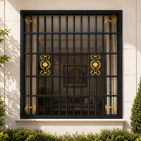Grille de sécurité personnalisée en aluminium pour fenêtre, motif floral ornemental, en alliage d'aluminium, barrière antivol pour fenêtre de villa