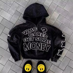 Sweat-shirt décontracté pour homme, 100 % coton, de haute qualité, épais, avec poche imprimée, style streetwear, logo OEM, coupe oversize, idéal pour l'hiver - Product Image 2