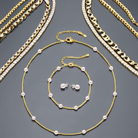 Ensemble de perles Design étoile Mini taille 5-6mm perle naturelle ronde en argent 925 collier chaîne Bracelet boucles d'oreilles ensemble de bijoux pour cadeau 3 pièces
