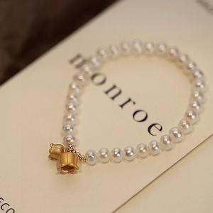 Pulsera de Perlas de Agua Dulce, Diseño Simple, Exquisito y Versátil de Campanilla y Orquídea, Regalo para Novia, Accesorio de Joyería - Product Image 1