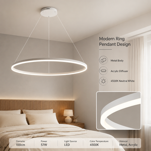 Lustre moderne en métal à LED, télécommande à intensité variable, tricolore, pour salle à manger, chambre à coucher, salon, décoration intérieure - Product Image 2