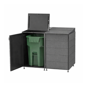 Couverture de poubelle extérieure décorative pliable murale en métal de la plus haute qualité, résistante à l'eau, OEM/ODM EDPTBC000 - Product Image 1