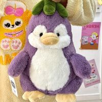 Peluche Pingouin Aubergine Violette Super Grande 31-50cm, Coussin ODM en Coton PP, Cadeau d'Anniversaire Unisexe pour Hommes et Femmes | Jouets TYL