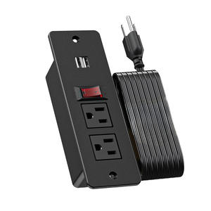 Estación de Carga Oculta para Muebles con 2 Tomas de Corriente, Fuente de Alimentación USB Dual, <span class=keywords><strong>Enchufe</strong></span> Eléctrico, Regleta de Escritorio Oculta - Product Image 4