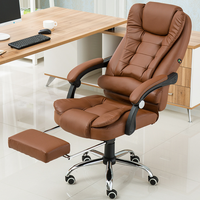 Chaise de patron améliorée, chaise de bureau avec massage, chaise de bureau à domicile pouvant s'allonger avec repose-pieds
