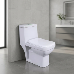 CE Certified European Ceramic One Piece WC Square Dual Flush P <b>Trap</b> Floor Mounted Water Closet Toilet - Product Image 2