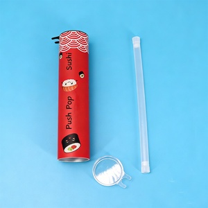 Tube en carton écologique et recyclable pour sushis, avec logo personnalisé, qualité alimentaire, conteneur à poussoir pour gâteaux et biscuits, emballage durable - Product Image 1