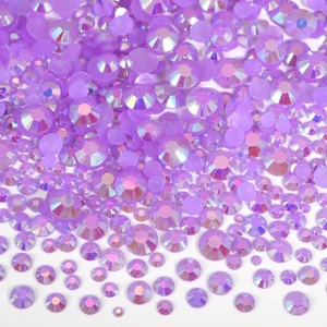 Strass en résine Oleeya Jelly 50000 pièces/sac, tailles mixtes SS6-SS30, argent, à dos plat, pour décoration d'ongles - Product Image 2