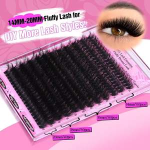 हस्तनिर्मित व्यक्तिगत मिश्रण कर्ल प्राकृतिक fax mylash clusters fadiy lash clusers fadiy lashes - Product Image 3