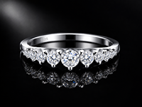 Bague de mariage demi-éternité en argent 925 avec moissanite blanche taille brillant originale, testée au diamant, pour femme, bijoux fins