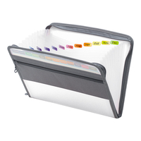 Dossier de classement multi-couches extensible à 13 poches format A4 OEM/ODM, en PP avec fermeture éclair, pour l'école et le bureau