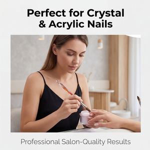 Pinceau de luxe pour nail art en Kolinsky, manche cristal irisé rouge orangé, outil d'extension pour poudre acrylique et gel UV, idéal pour salon de manucure - Product Image 5