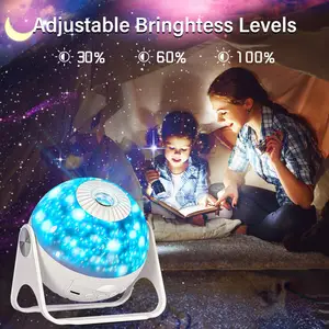 LED 키즈 스타 프로젝터 6 in 1 천문관 별 야간 조명 천장 어린이 침실 장식 갤럭시 프로젝터