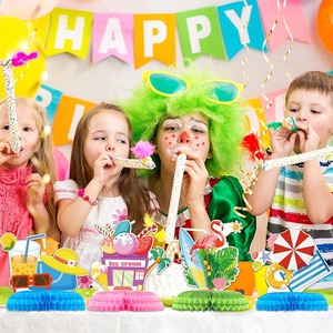 <b>Summer</b> Party Honeycomb Desktop <b>Decorations</b> Hexagon Paper 20-40Pcs Birthday Child Table Ornament Set Non-Toxic - Product Image 1