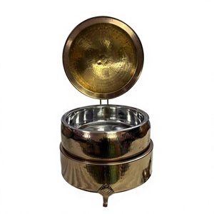Luxury Brass Hammered Chafing Dish With Lid And Ladle For <b>Buffet</b> <b>Server</b> With Hammered Finish& Catering Restaurant Supplies - Product Image 1