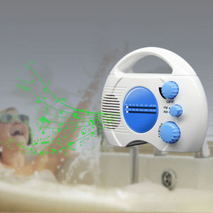 Compact Handheld Factory IPX4 Waterproof AM FM <b>Shower</b> <b>Radio</b> ABS with Portable Handle and Clear Tuning Dial Bathroom <b>Radio</b> - Product Image 5