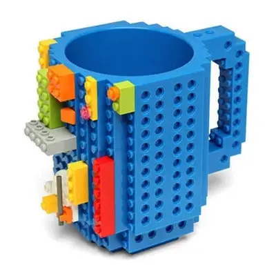 Taza de café de bloques de construcción de sublimación de taza de agua de plástico con juguete