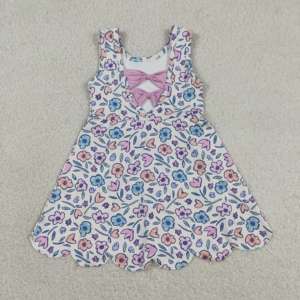 GSD3808 rts Venta al por Mayor Nuevo Vestido de Niña Estilo Boutique con Flores Rosas y Azules, Conjunto para Niña, Vestido de Yoga - Product Image 2