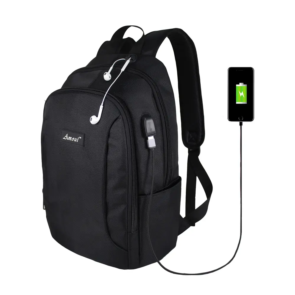 Çok fonksiyonlu 16 inç erkek seyahat laptop iş çantası sırt çantası ile laptop bölmesi usb bağlantı noktası