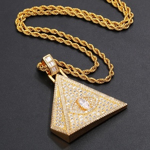 Pavimenta Zircon Hip Hop envidia ojo pirámide colgante para los hombres y las mujeres - Product Image 4