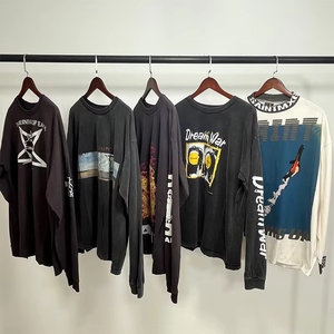 Coton de haute qualité sur la taille T-shirt hommes Streetwear Hop lettre Graffiti imprimé Saint <span class=keywords><strong>Michael</strong></span> T-Shirt à manches longues - Product Image 2