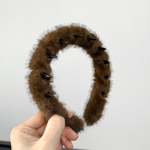 Autumn-Winter Plush <strong>Headband</strong> Plush Leopard Print <strong>Headband</strong> With Teeth Wave <strong>Headband</strong> Hair Bands for Women Plush Hair Accessories