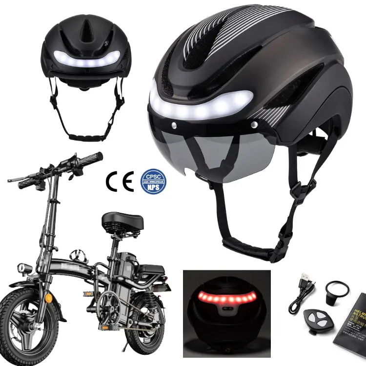 Casque de vélo électrique de sécurité certifié CE avec clignotant intelligent casque de vélo électrique casque de scooter de vélo électrique