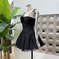 Robe Courte Élégante Sans Bretelles à Fleurs Moelleuses pour Femme, Nouvelle Collection Été 2026, Vente en Gros Usine de Haute Qualité