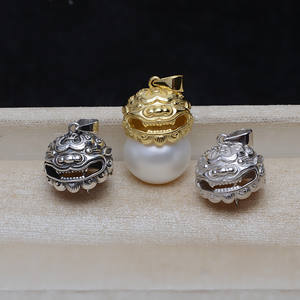 Pendentif en argent S925 baroque avec perle de 13-16 mm, Pixiu, accessoires de bijoux DIY pour la richesse, trouvailles et composants pour femmes 4449 - Product Image 5
