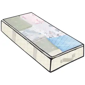 Wholesale Custom Underbed Storage Fabric Ziplock Bag Bedding and Clothing Storage Organizer Bag