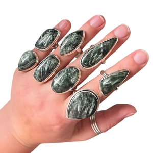 Hot Sale 925 <b>Sterling</b> <b>Silver</b> Seraphinite Gemstone Trending Fine Fashion Jewelry Women's Wedding Engagement Statement Setting - Product Image 1